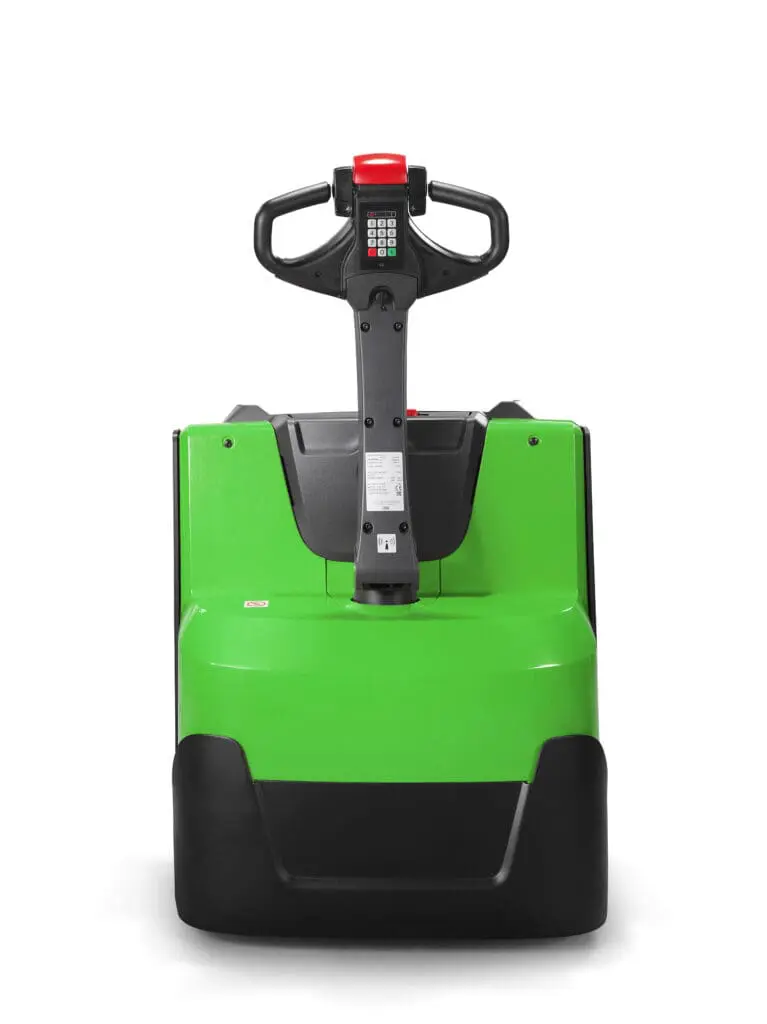 CESAB S212 electric stacker straight front view with transparent mast and keypad on white background | Prins Maasdijk