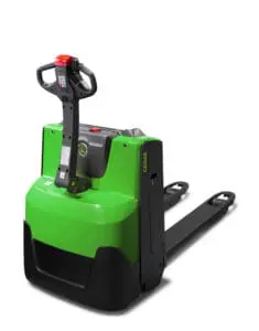 CESAB S212 electric stacker with transparent mast, left oblique front view on white background | Prins Maasdijk
