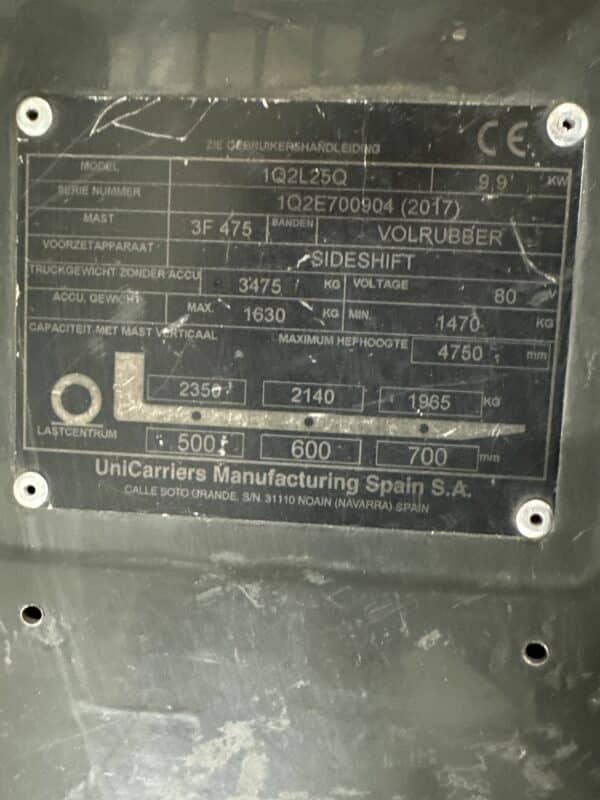 UNICARRIER 1Q2L25Q - Forklift Electric - Image 4