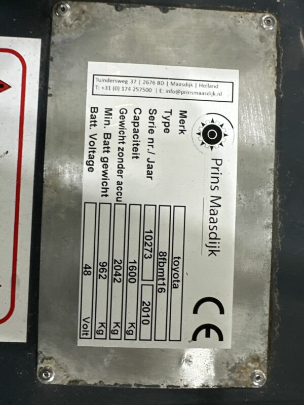 TOYOTA 8FBMT16 - Forklift Electric - Image 4