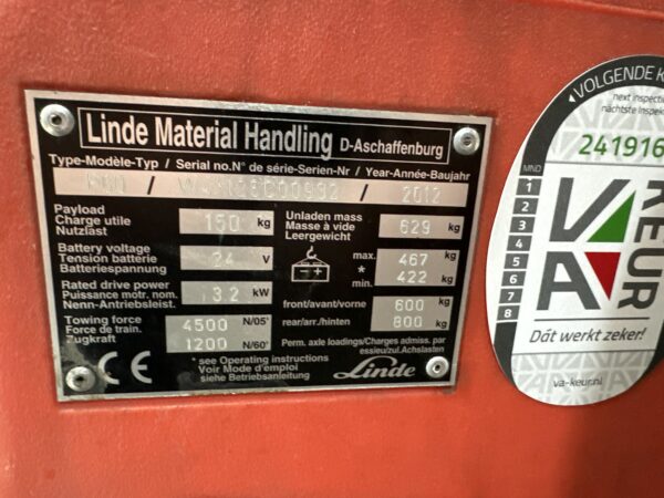 LINDE P60 - Tow tractor Electric - Image 4