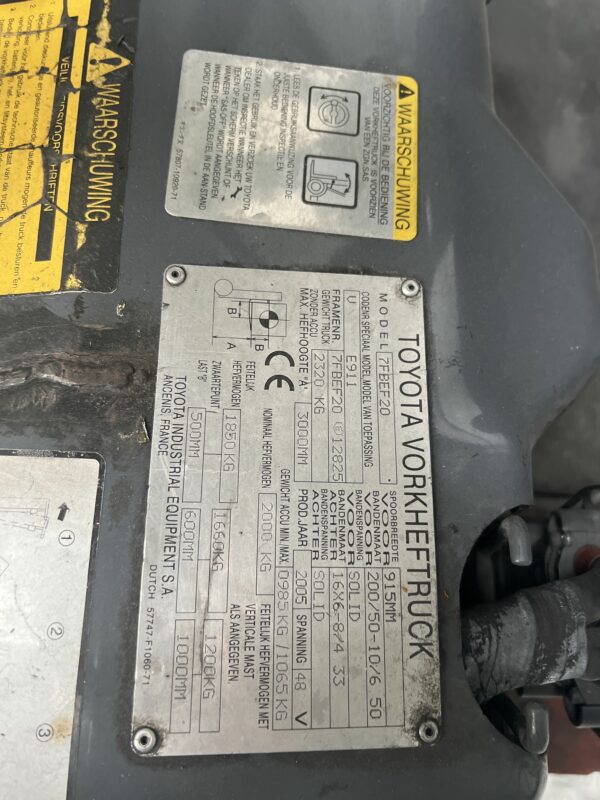 TOYOTA 7FBEF20 - Forklift Electric - Image 4