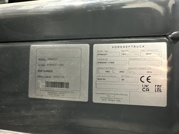 TOYOTA 9FBM25T - Forklift Electric - Image 4