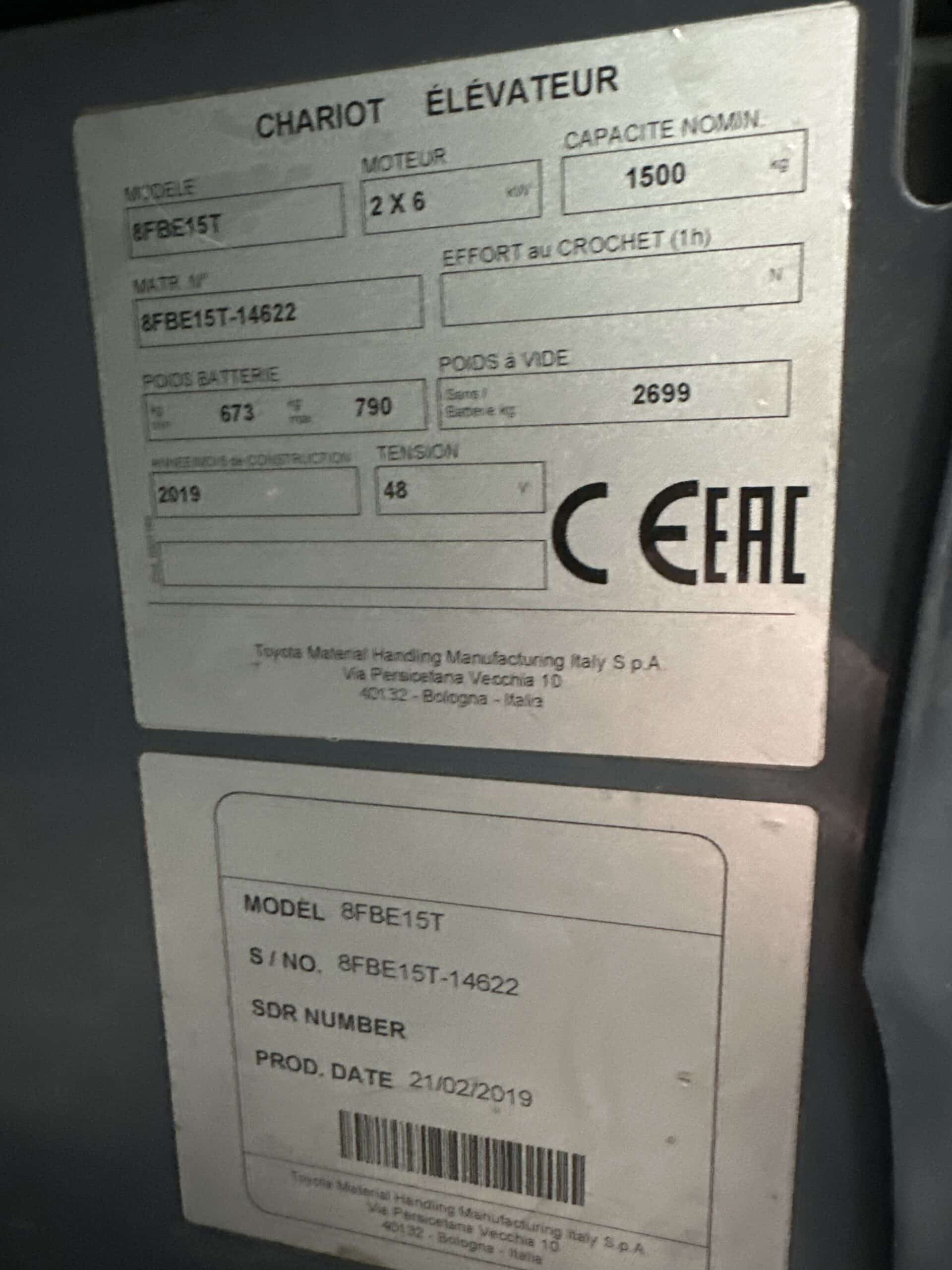 TOYOTA 8-FBE15T - Forklift Electric - Image 4