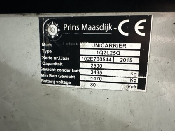 UNICARRIER 1Q2L25Q - Forklift Electric - Image 4