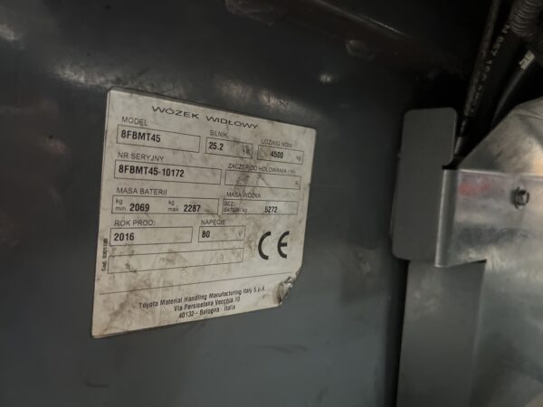 TOYOTA 8FBMT45 - Forklift Electric - Image 4